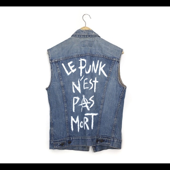 Vintage Hand Painted Levi’s Denim Vest - Picture 1 of 4